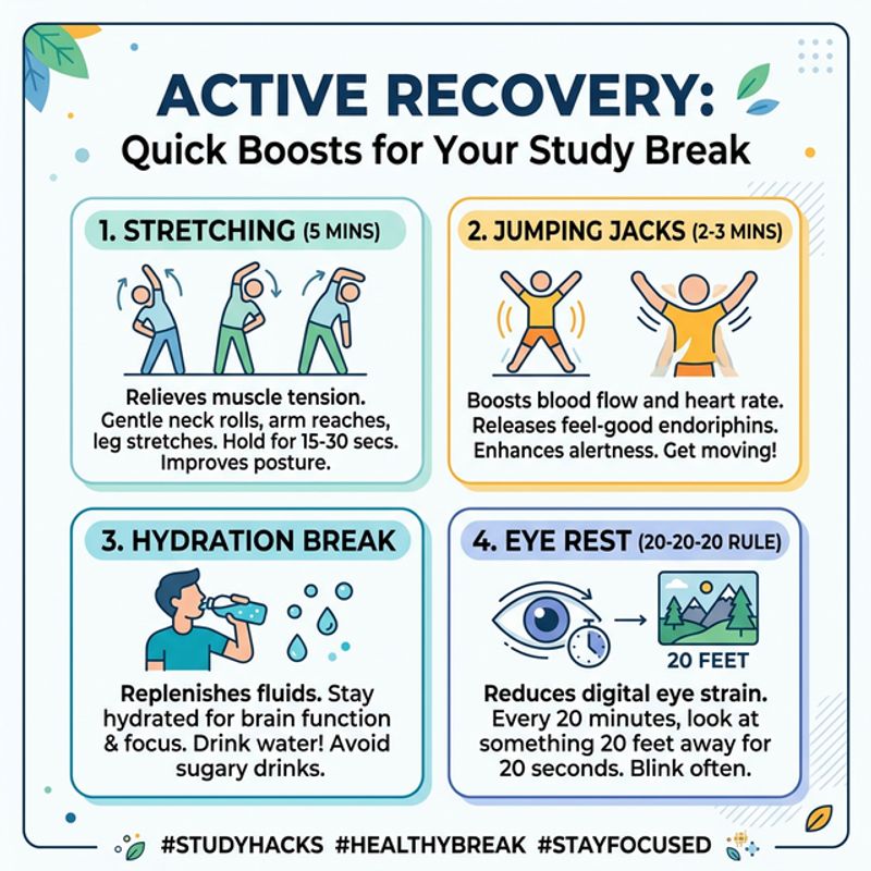 Active Recovery movement chart for study breaks