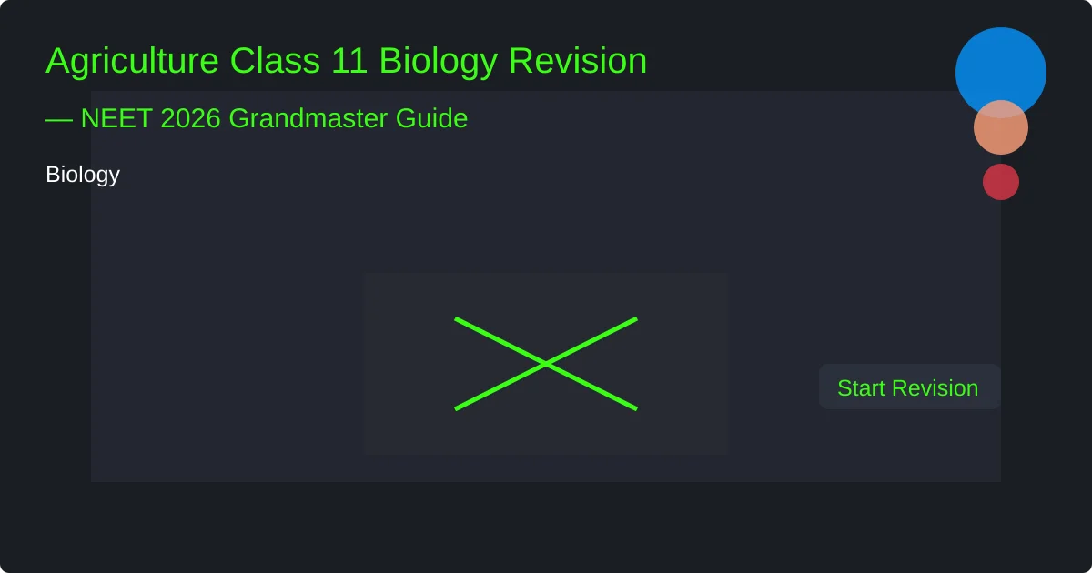 Agriculture Class 11 Exam Prep Revision — CBSE 2026 Grandmaster Guide