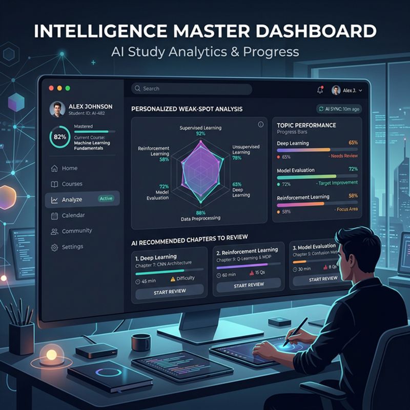 AI study dashboard showing personalized weak-spot analysis