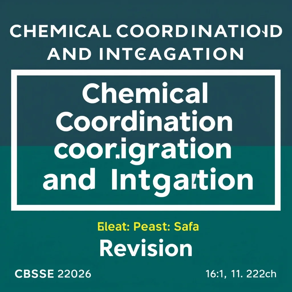 Chemical Coordination And Integration Class 11 Exam Prep Revision — CBSE 2026 Grandmaster Guide