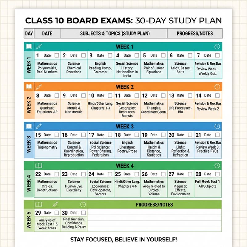 The Perfect Timetable for the Last 30 Days Before Your Class 10 Boards