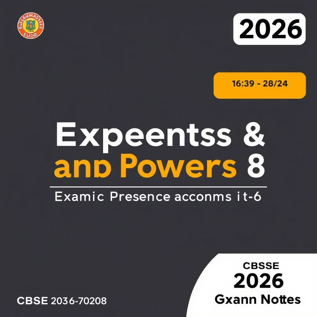 Exponents And Powers 8 Class 8 Exam Prep Revision — Grandmaster Guide