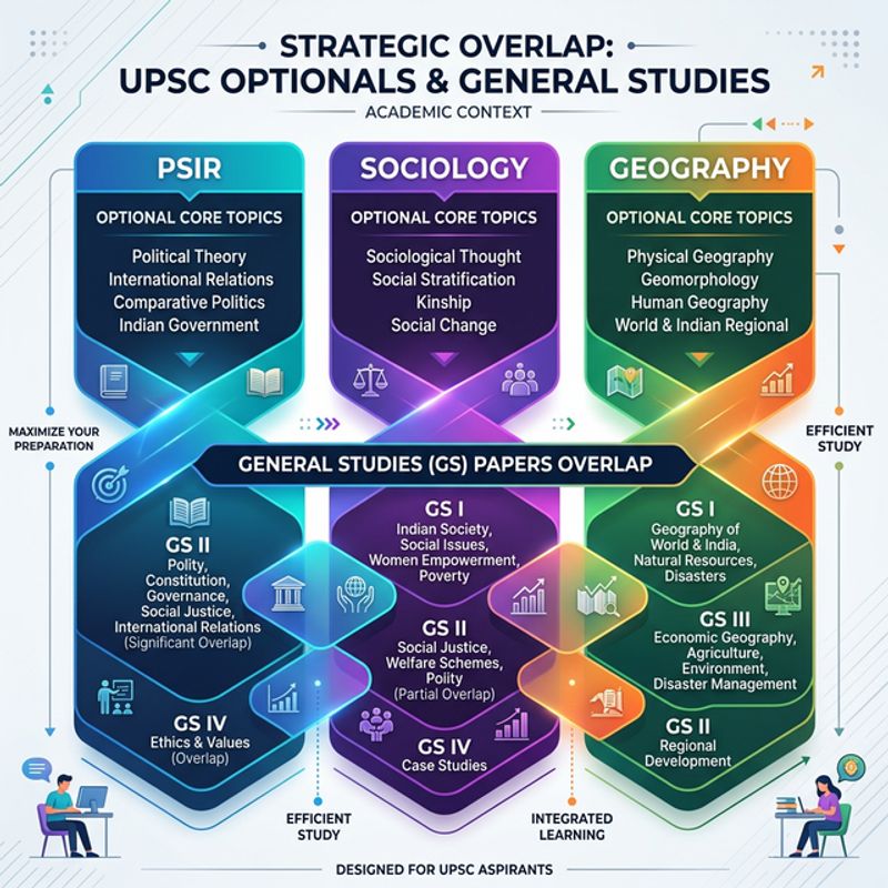 Infographic showing GS Paper overlap for different UPSC optional subjects