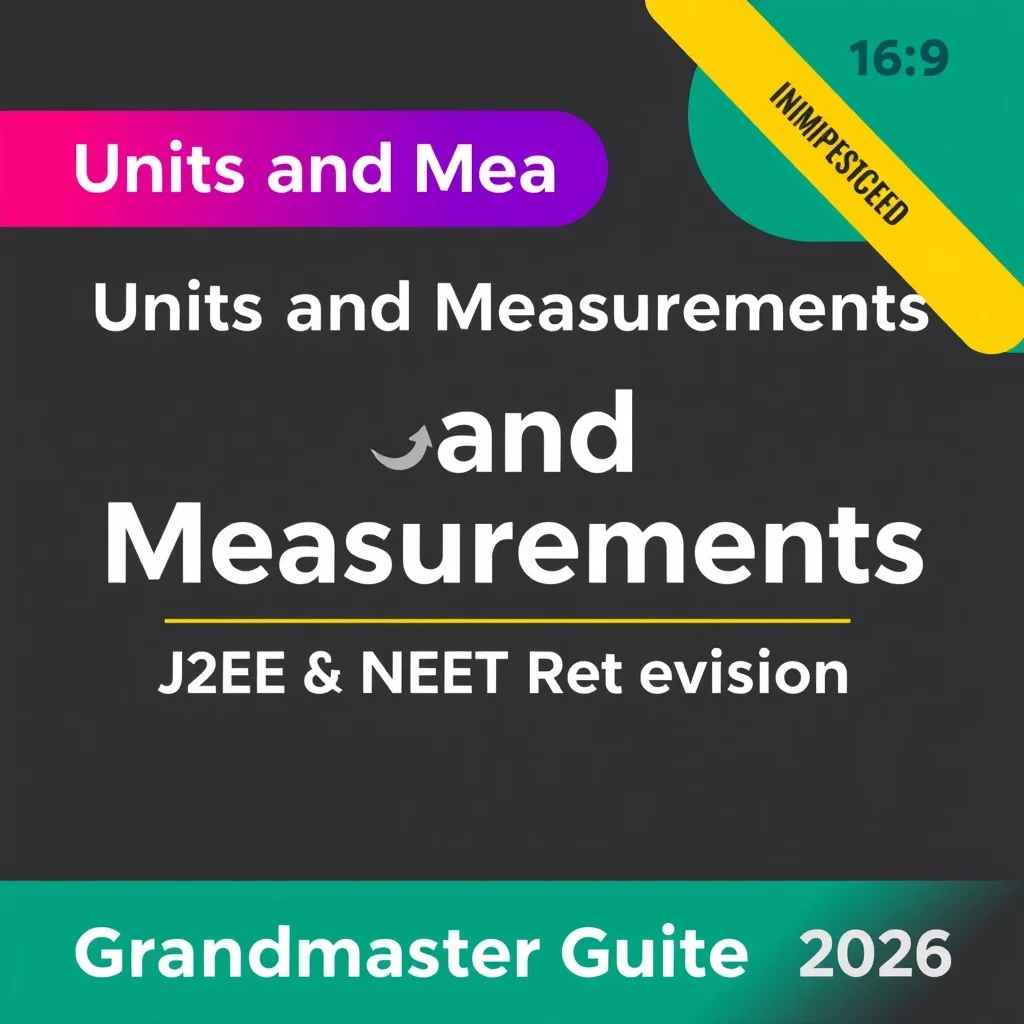 Units And Measurements Class 11 Physics Revision — JEE & NEET 2026 Grandmaster Guide
