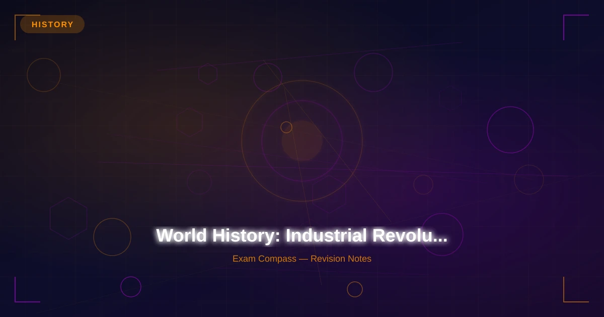 World History Industrial Revolution Class 11 Exam Prep Revision — Grandmaster Guide