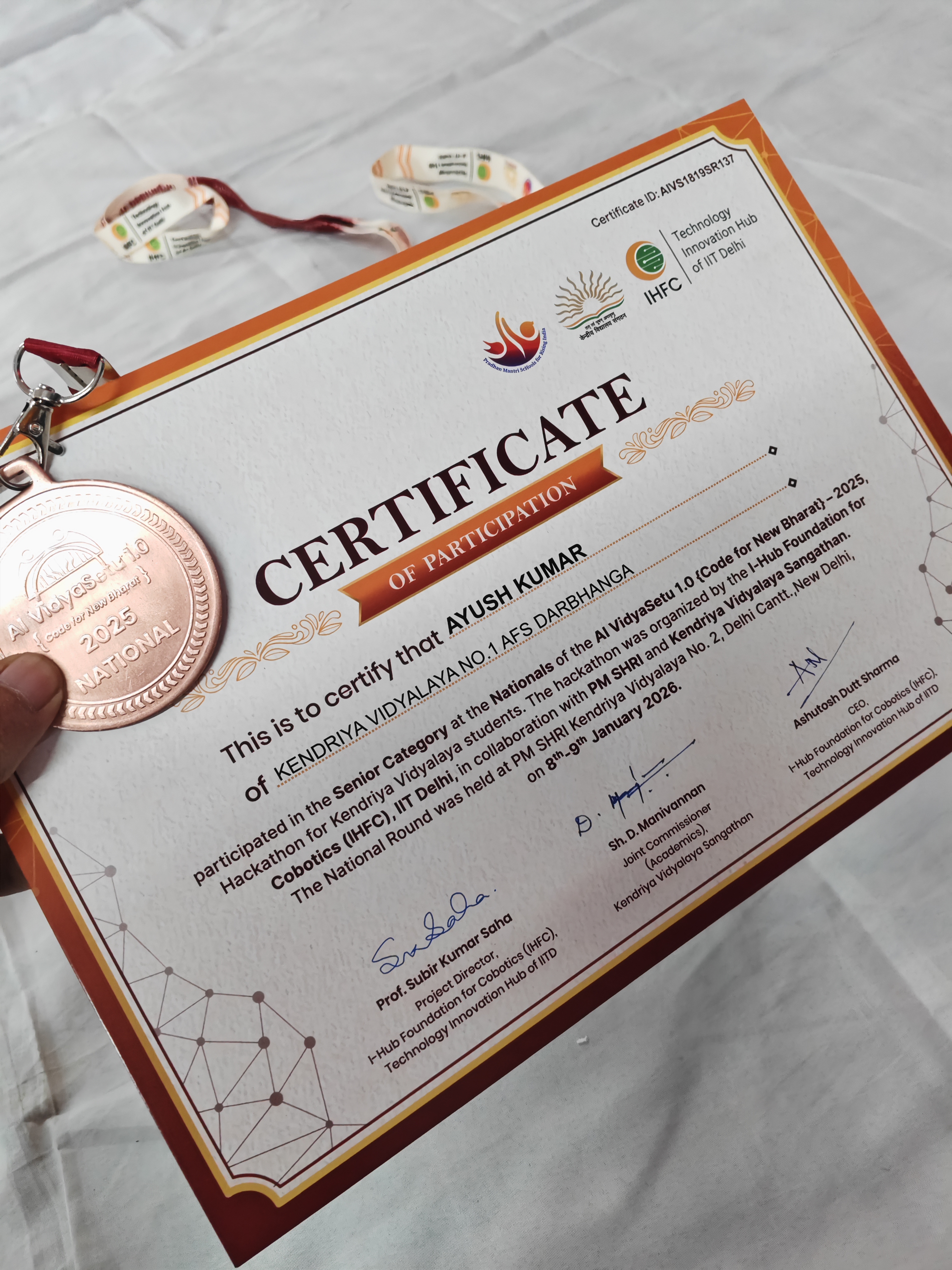 AI Vidya Setu National Certificate Ceremony